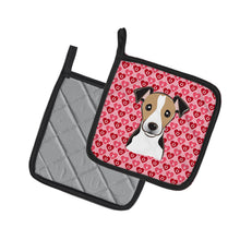 Load image into Gallery viewer, Jack Russell Terrier Hearts Pot Holders - Set of 2 - Heat-Resistant Kitchen Essentials BB5331PTHD