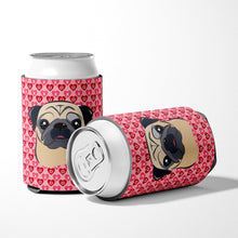 Load image into Gallery viewer, Fawn Pug Hearts Can or Bottle Hugger BB5332CC