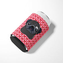 Load image into Gallery viewer, Black Pug Hearts Can or Bottle Hugger BB5333CC