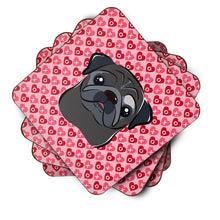 Load image into Gallery viewer, Black Pug Hearts Foam Coaster  BB5333FC