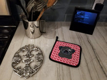 Load image into Gallery viewer, Black Pug Hearts Pot Holders - Set of 2 - Heat-Resistant Kitchen Essentials BB5333PTHD