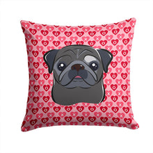 Load image into Gallery viewer, Black Pug Hearts Throw Pillow - 14x14 Decorative Pillow – Art for Your Home &amp; Patio BB5333PW1414