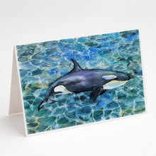 Load image into Gallery viewer, Killer Whale Orca Greeting Cards -  Blank Note Cards – 8-Pack of Artist-Designed Cards with Envelopes