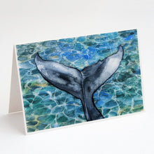 Load image into Gallery viewer, Whale Tail Greeting Cards -  Blank Note Cards – 8-Pack of Artist-Designed Cards with Envelopes