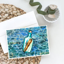 Load image into Gallery viewer, Message in a Bottle Greeting Cards -  Blank Note Cards – 8-Pack of Artist-Designed Cards with Envelopes