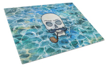 Load image into Gallery viewer, Skeleton Skull Pirate Glass Cutting Boards – Durable, Decorative Kitchen Art Large BB5345LCB