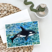 Load image into Gallery viewer, Killer Whale Orca Greeting Cards -  Blank Note Cards – 8-Pack of Artist-Designed Cards with Envelopes