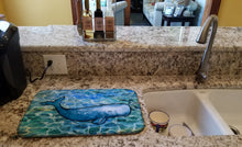 Load image into Gallery viewer, Sperm Whale Cachalot Dish Drying Mat – Absorbent, Artistic Kitchen Essentials BB5354DDM