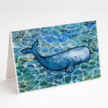 Load image into Gallery viewer, Sperm Whale Cachalot Greeting Cards -  Blank Note Cards – 8-Pack of Artist-Designed Cards with Envelopes