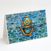 Load image into Gallery viewer, Deep Sea Diving Helmet Greeting Cards -  Blank Note Cards – 8-Pack of Artist-Designed Cards with Envelopes
