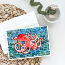 Load image into Gallery viewer, Octopus Greeting Cards -  Blank Note Cards – 8-Pack of Artist-Designed Cards with Envelopes