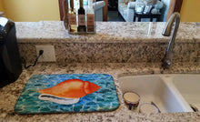 Load image into Gallery viewer, Sea Shell Dish Drying Mat – Absorbent, Artistic Kitchen Essentials BB5371DDM