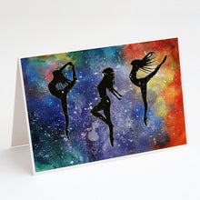 Load image into Gallery viewer, Dancers Greeting Cards -  Blank Note Cards – 8-Pack of Artist-Designed Cards with Envelopes
