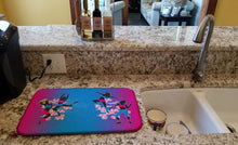 Load image into Gallery viewer, Hip Hop in Pink Blue Dish Drying Mat – Absorbent, Artistic Kitchen Essentials BB5373DDM