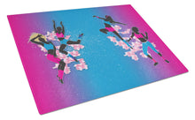 Load image into Gallery viewer, Hip Hop in Pink Blue Glass Cutting Boards – Durable, Decorative Kitchen Art Large BB5373LCB
