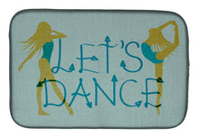 Load image into Gallery viewer, Let's Dance Linen Teal Dish Drying Mat – Absorbent, Artistic Kitchen Essentials BB5374DDM
