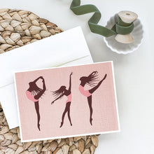 Load image into Gallery viewer, Dancers Linen Pink Greeting Cards -  Blank Note Cards – 8-Pack of Artist-Designed Cards with Envelopes