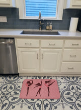 Load image into Gallery viewer, Dancers Linen Pink Polkadots Machine Washable Memory Foam Mat BB5378RUG