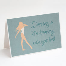 Load image into Gallery viewer, Dancing is Like Dreaming Greeting Cards -  Blank Note Cards – 8-Pack of Artist-Designed Cards with Envelopes