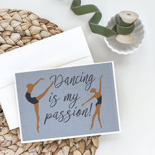 Load image into Gallery viewer, Dancing is My Passion Greeting Cards -  Blank Note Cards – 8-Pack of Artist-Designed Cards with Envelopes