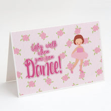 Load image into Gallery viewer, Ballet Red Short Hair Greeting Cards -  Blank Note Cards – 8-Pack of Artist-Designed Cards with Envelopes