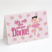 Load image into Gallery viewer, Ballet Pigtails Greeting Cards -  Blank Note Cards – 8-Pack of Artist-Designed Cards with Envelopes