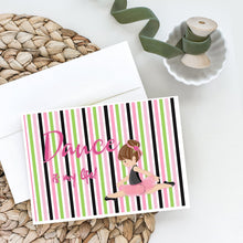 Load image into Gallery viewer, Ballet Dance is my Life Brunette Greeting Cards -  Blank Note Cards – 8-Pack of Artist-Designed Cards with Envelopes