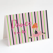 Load image into Gallery viewer, Ballet Dance is my Life Red Greeting Cards -  Blank Note Cards – 8-Pack of Artist-Designed Cards with Envelopes