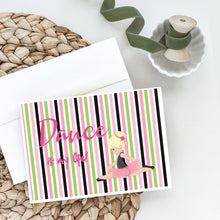 Load image into Gallery viewer, Ballet Dance is my Life Blonde Greeting Cards -  Blank Note Cards – 8-Pack of Artist-Designed Cards with Envelopes