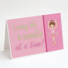 Load image into Gallery viewer, Ballet in 8 Counts Brunette Greeting Cards -  Blank Note Cards – 8-Pack of Artist-Designed Cards with Envelopes
