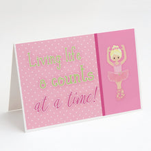 Load image into Gallery viewer, Ballet in 8 Counts Blonde Greeting Cards -  Blank Note Cards – 8-Pack of Artist-Designed Cards with Envelopes