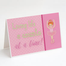 Load image into Gallery viewer, Ballet in 8 Counts Red Hair Greeting Cards -  Blank Note Cards – 8-Pack of Artist-Designed Cards with Envelopes