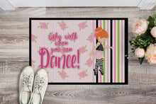 Load image into Gallery viewer, Ballet Dance Stripes Red Hair Doormat - 18x27 Decorative Floor Mat – Indoor/Outdoor Rug with Artistic Flair BB5399MAT