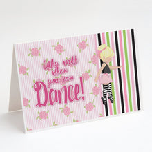 Load image into Gallery viewer, Ballet Dance Stripes Blonde Greeting Cards -  Blank Note Cards – 8-Pack of Artist-Designed Cards with Envelopes