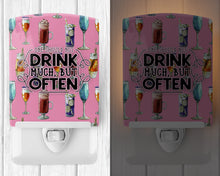 Load image into Gallery viewer, Coctails Drink Often Sign Ceramic Night Light BB5408CNL