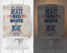 Load image into Gallery viewer, My Heart Beats Red White and Blue Ceramic Night Light BB5445CNL
