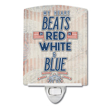 Load image into Gallery viewer, My Heart Beats Red White and Blue Ceramic Night Light BB5445CNL