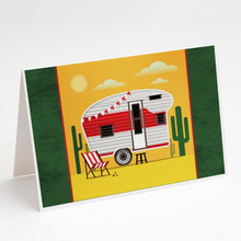 Load image into Gallery viewer, Greatest Adventure Retro Camper Desert Greeting Cards -  Blank Note Cards – 8-Pack of Artist-Designed Cards with Envelopes