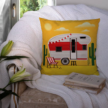 Load image into Gallery viewer, Greatest Adventure Retro Camper Desert Throw Pillow - 14x14 Decorative Pillow – Art for Your Home &amp; Patio BB5479PW1414