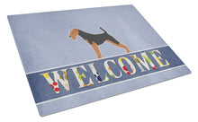 Load image into Gallery viewer, Welsh Terrier Welcome Glass Cutting Boards – Durable, Decorative Kitchen Art Large BB5489LCB