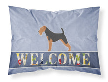 Load image into Gallery viewer, Welsh Terrier Welcome Fabric Standard Pillowcase – Artistic Decorative Front, White Back BB5489PILLOWCASE
