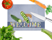 Load image into Gallery viewer, Spanish Hound Welcome Glass Cutting Boards – Durable, Decorative Kitchen Art Large BB5495LCB