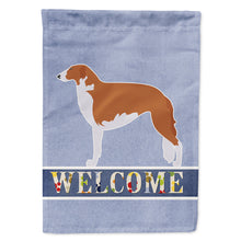 Load image into Gallery viewer, Borzoi Russian Greyhound Welcome Flag Canvas House Size BB5503CHF