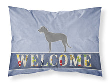 Load image into Gallery viewer, Irish Wolfhound Welcome Fabric Standard Pillowcase – Artistic Decorative Front, White Back BB5507PILLOWCASE