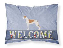 Load image into Gallery viewer, Greyhound Welcome Fabric Standard Pillowcase – Artistic Decorative Front, White Back BB5509PILLOWCASE