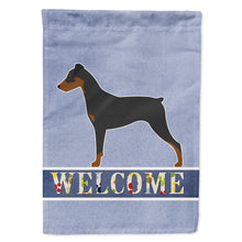 Load image into Gallery viewer, German Pinscher Welcome Flag Canvas House Size BB5517CHF