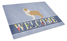 Load image into Gallery viewer, Red Border Collie Welcome Glass Cutting Boards – Durable, Decorative Kitchen Art Large BB5526LCB