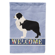Load image into Gallery viewer, Black Border Collie Welcome Flag Canvas House Size BB5527CHF