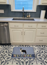 Load image into Gallery viewer, Black Border Collie Welcome Machine Washable Memory Foam Mat BB5527RUG