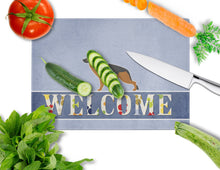Load image into Gallery viewer, German Shepherd Welcome Glass Cutting Boards – Durable, Decorative Kitchen Art Large BB5528LCB